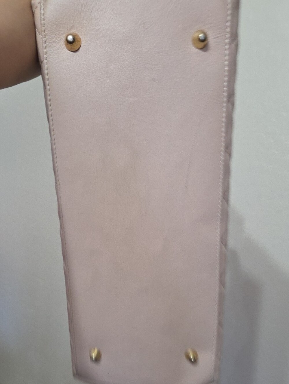 Italian Leather Quilted Bag Made in Italy Blush Pink Gold Chain Real Leather - Picture 6 of 12